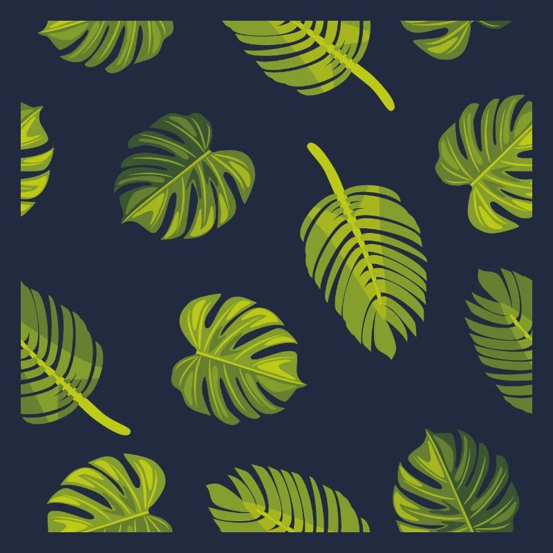 Pattern with tropical leaves