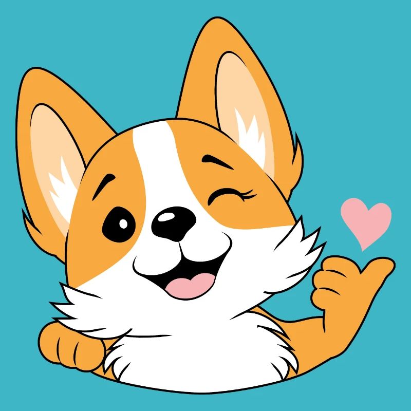 Happy winking corgi