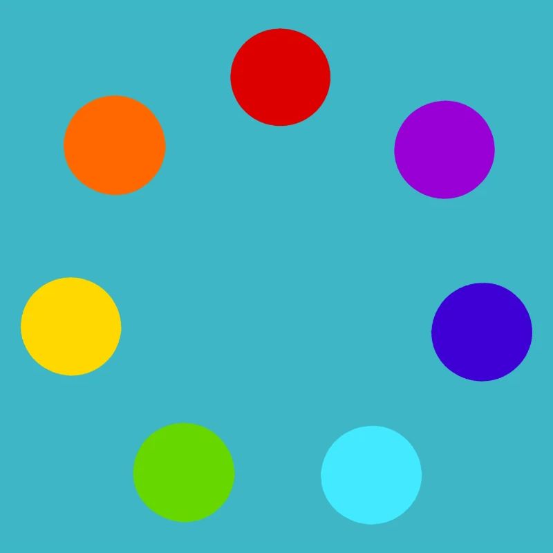 Cercle de sphères multicolores