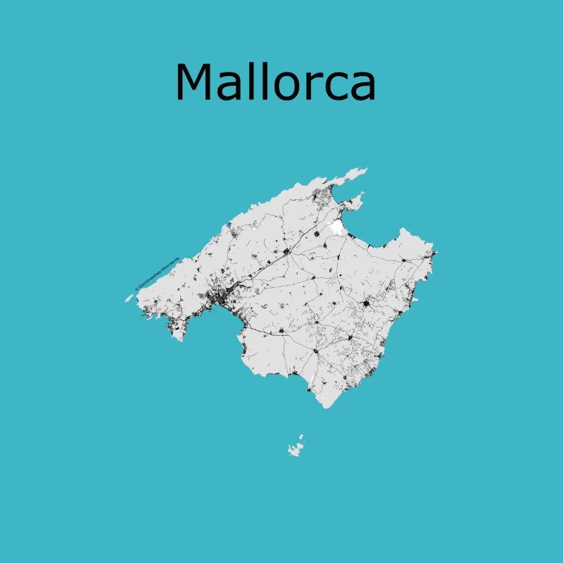 stylized street map Mallorca