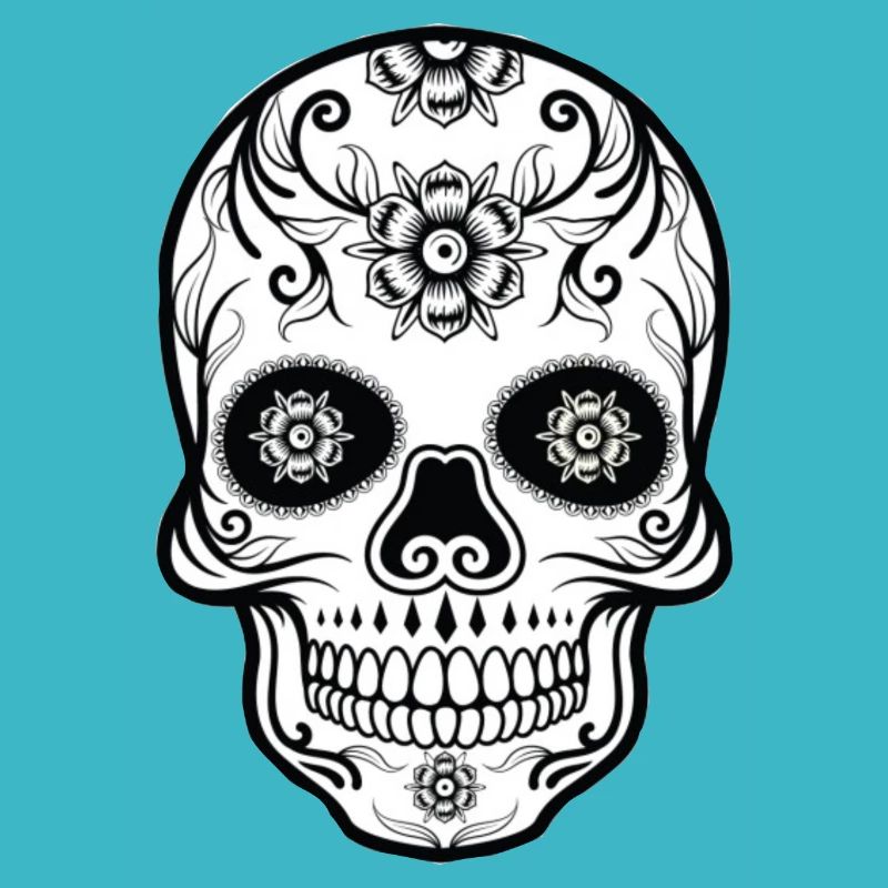 skull with flowers