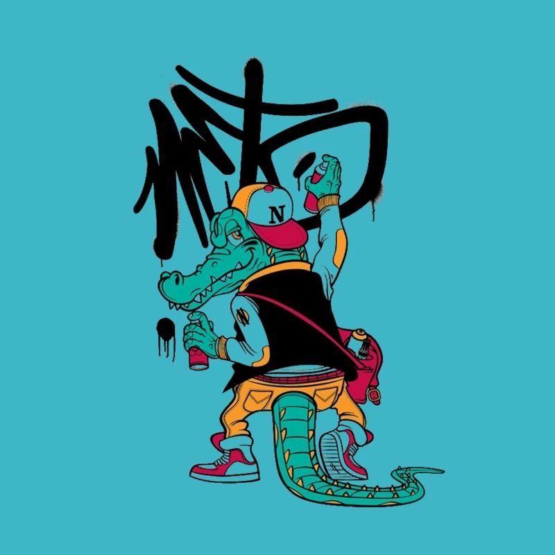 Graffiti drôle crocodile