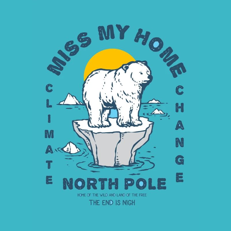 Eisbear Arctic climate change North Pole melting ice