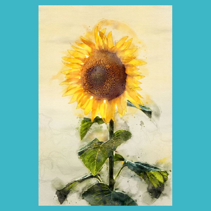 Sonnenblume in Aquarell