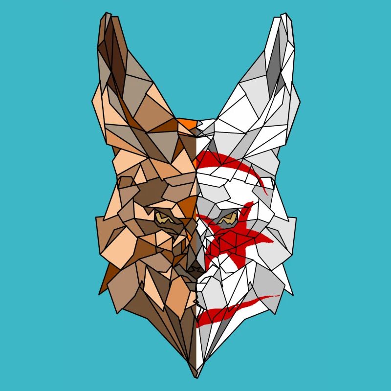 Fennec polygone drapeau de l'Algérie
