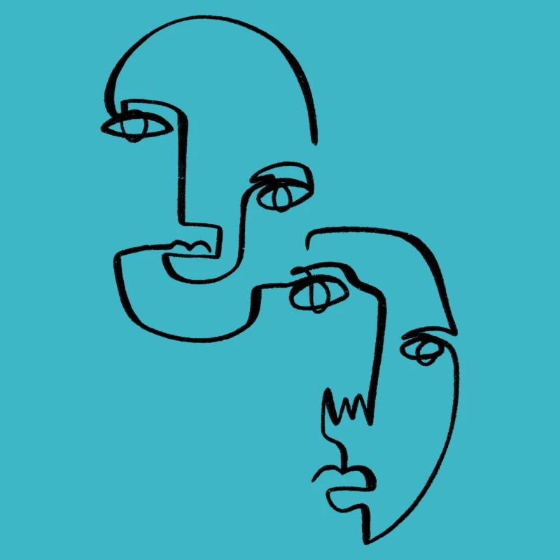 Abstract Faces, Lineart