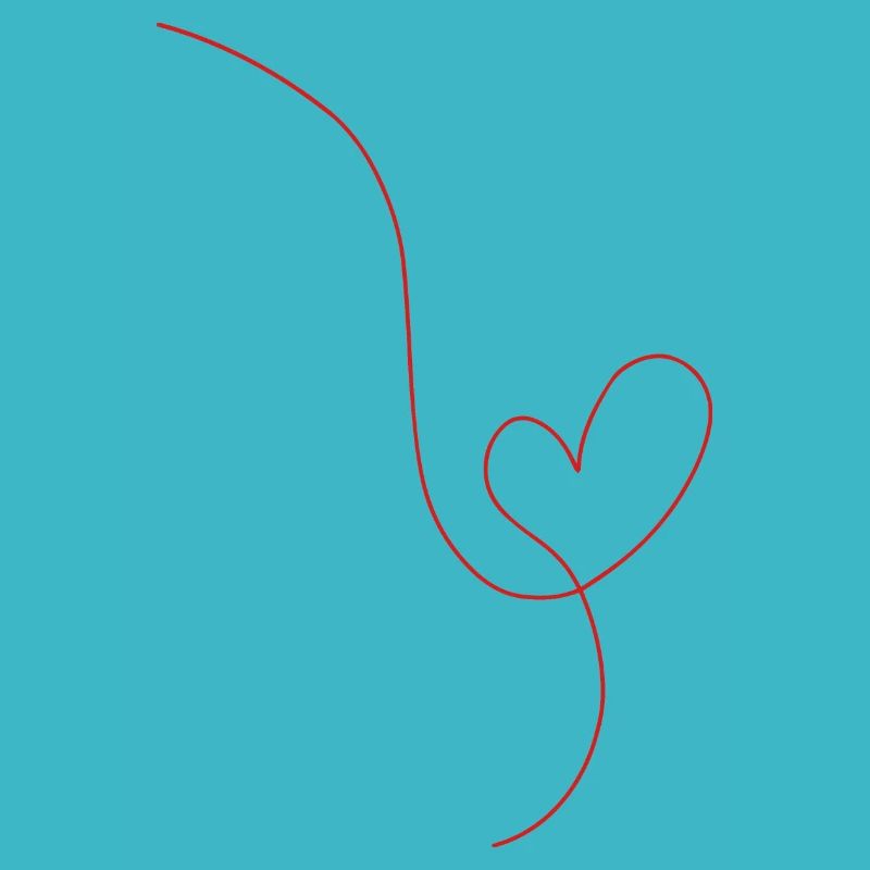 Red heart line drawing