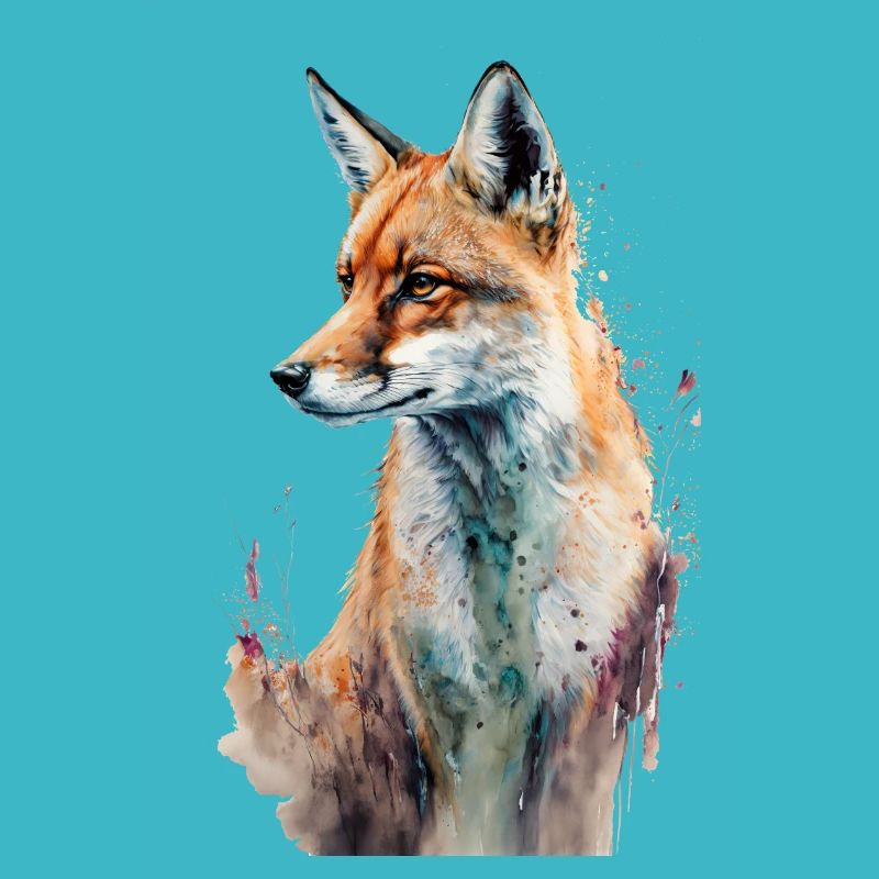 Fuchs Portrait Wasserfarben
