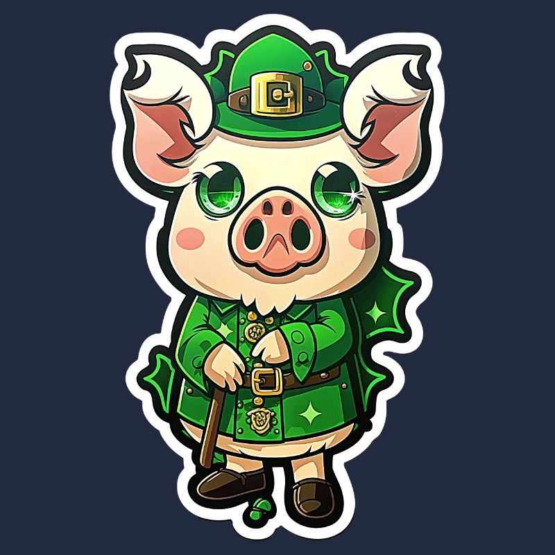 Tenue chapeau St Patrick Cochon mignon trèfle