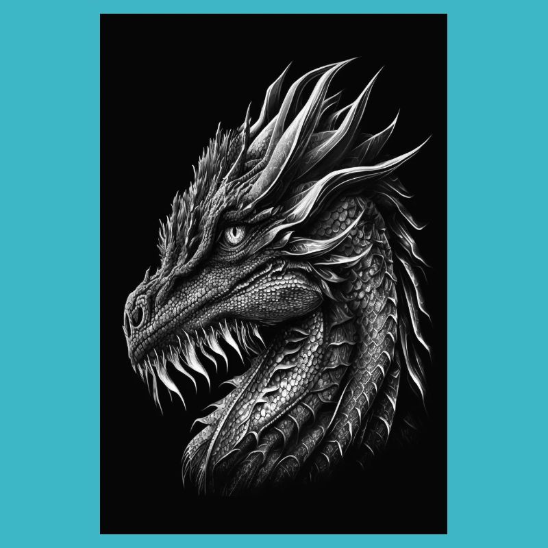 Schwarz-weißer Drache
