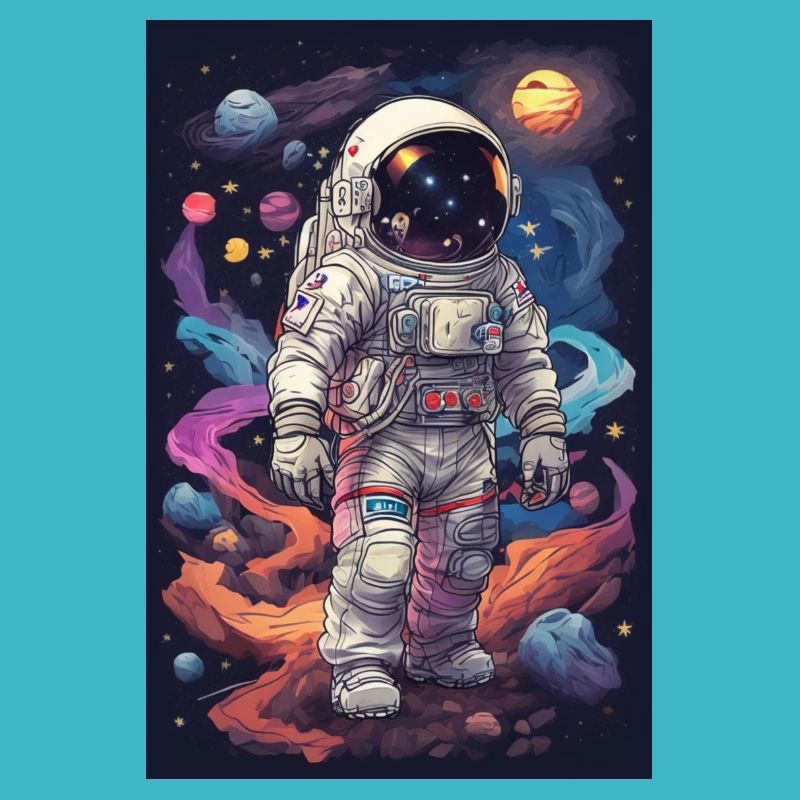 Rétro Illustrations Austronaut Space