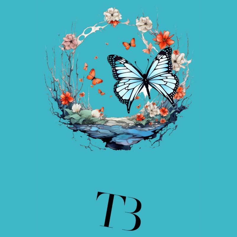Beau design de papillon dans l’anneau de fleurs