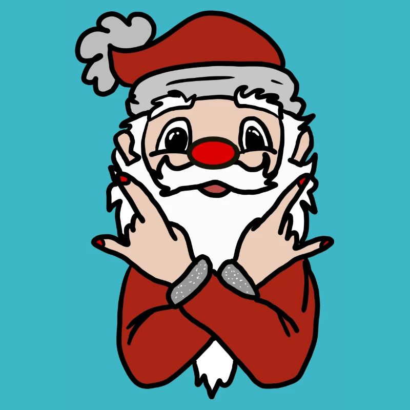 Santa Pose: Fingerzeichen Spaß