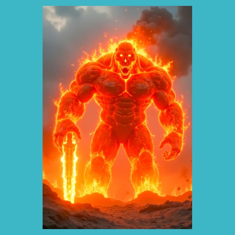 Le géant de l’incendie de Surt mène la destruction Ragnarök