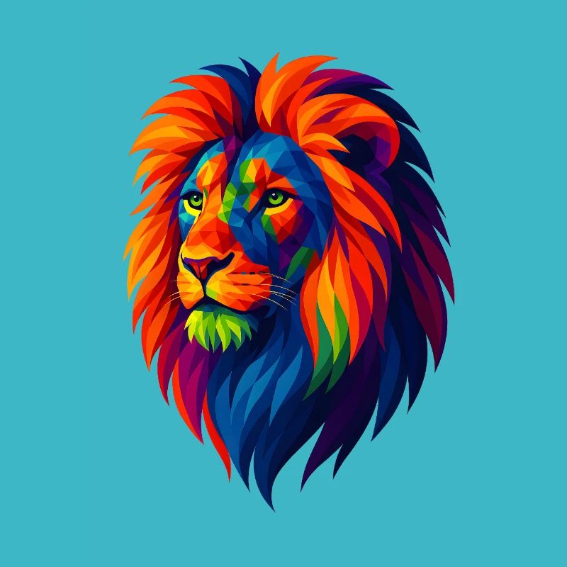 WPAP Polygon Style Animaux - Portrait de Lion