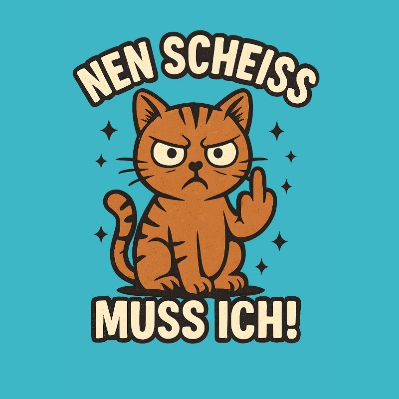 Drôle de chat avec un dicton effronté 'a shit