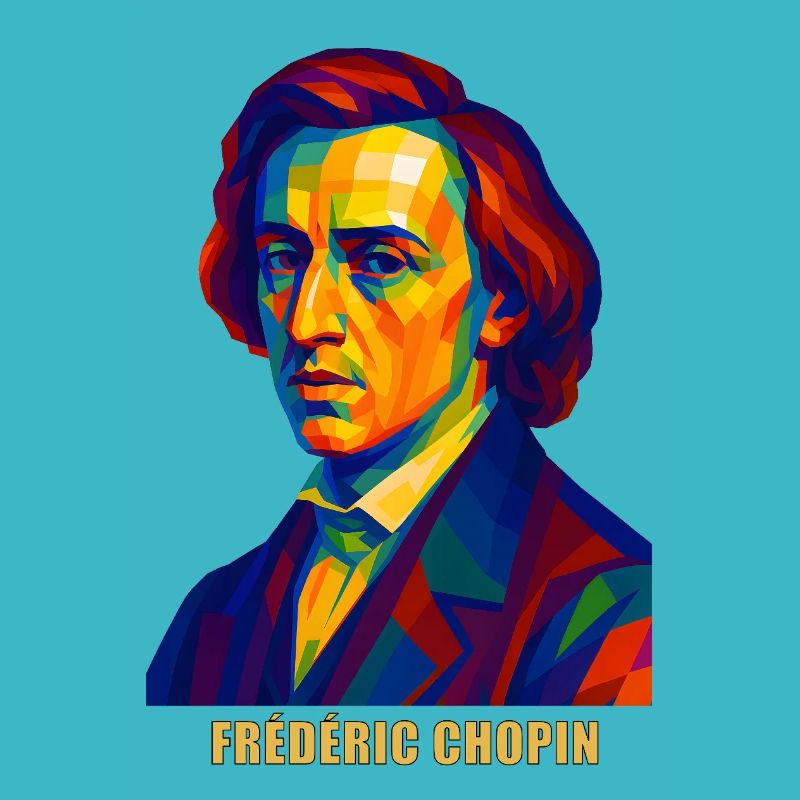 WPAP Polygon Porträt Frederic Chopin Komponist