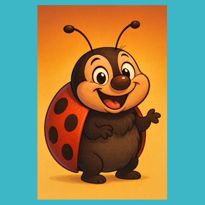 Laughing ladybug at sunset