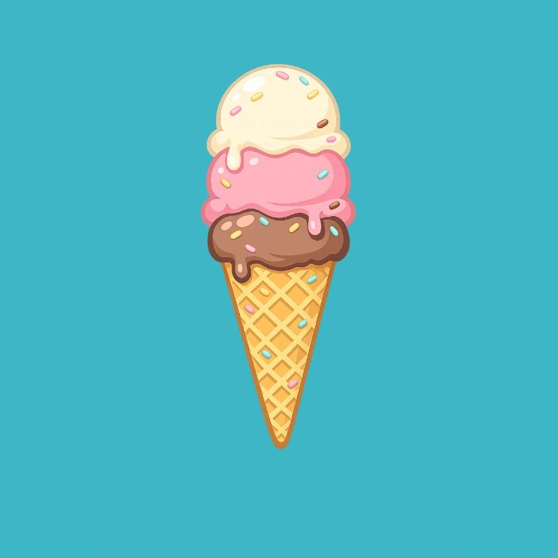 Dreischicht Eiscreme im Cone