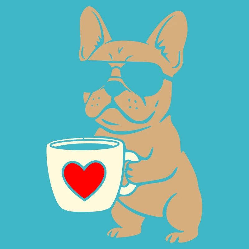 Frenchie Kaffee Flat Design