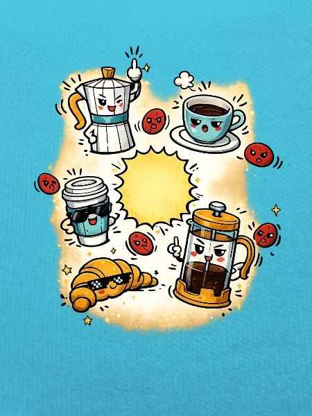 Kaffeekosmos der Morgenfreude