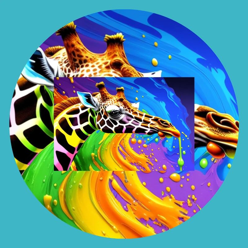 Farbenfrohe Giraffe