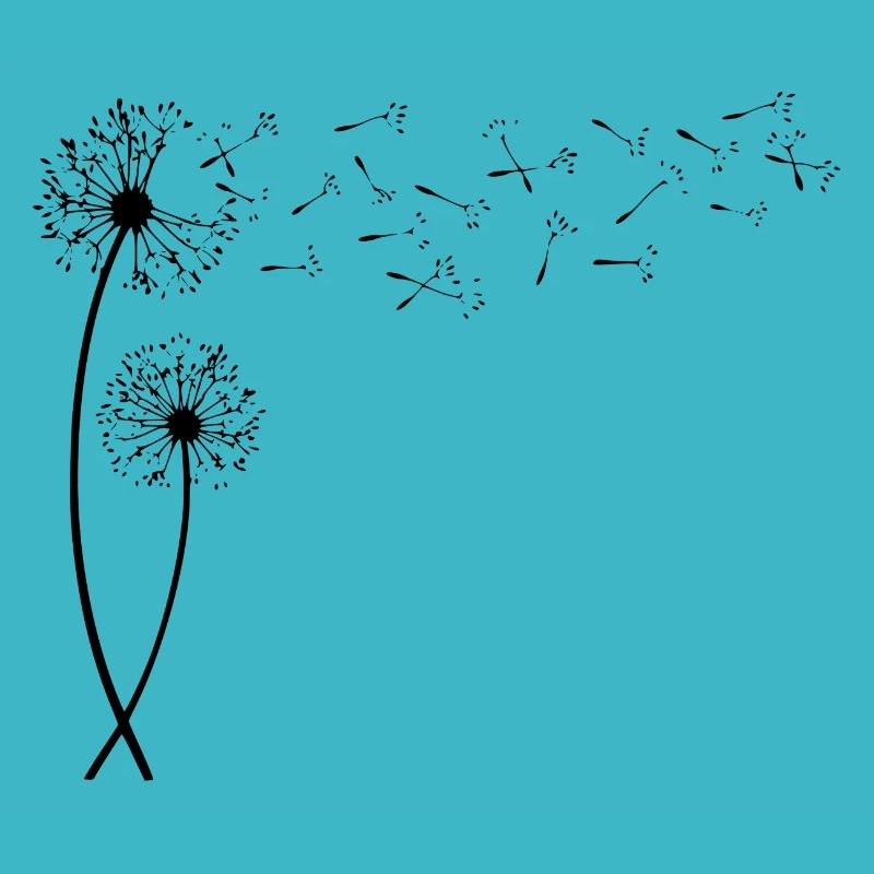 Pusteblume mit fliegenden Samen. Geschenk