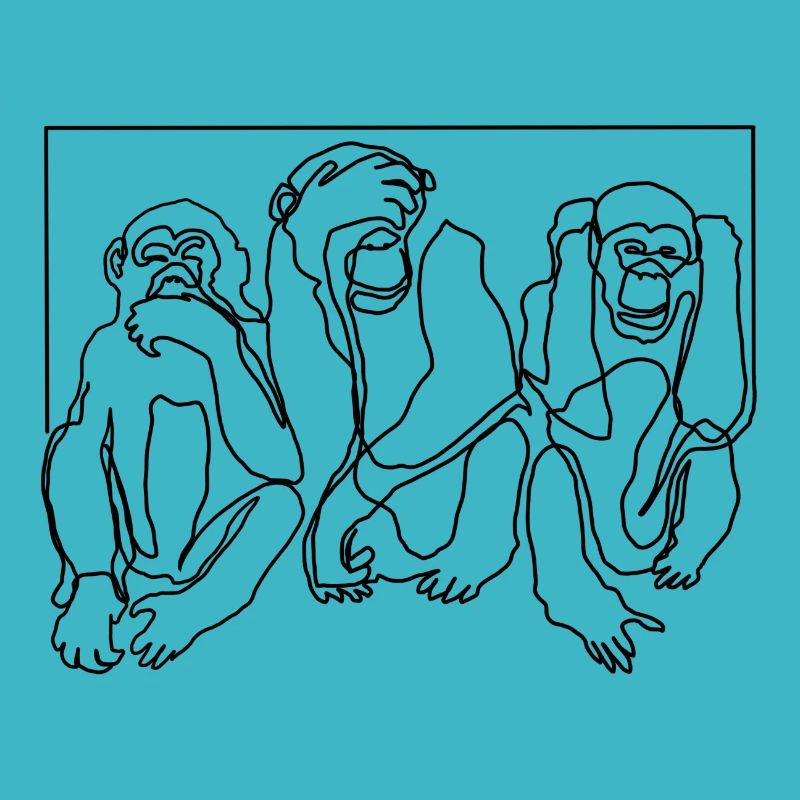 Singe Singe Trois Singes Cadeau Design Premium