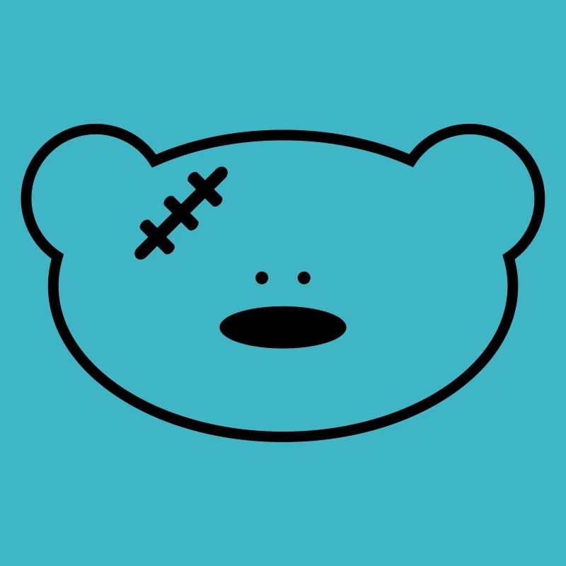 Lustiger Teddybär mit Narbe