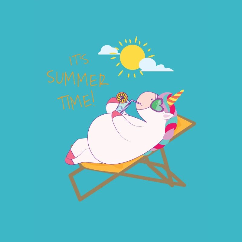 Unicorn relaxing at the beach / Einhorn