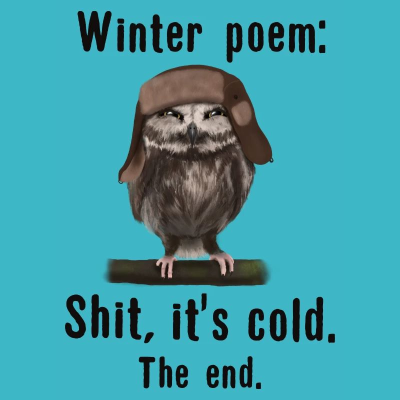 Eule Uhu - Ushanka winter poem cold