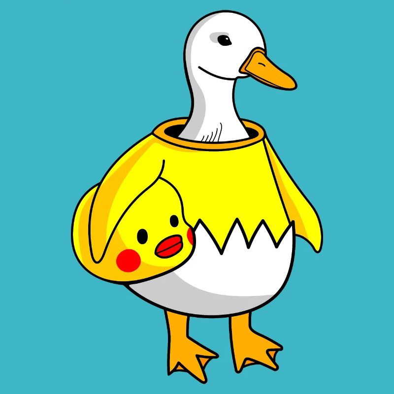 Gans im Entenkostüm