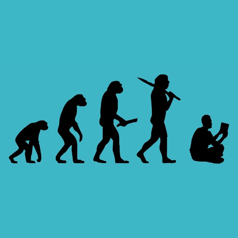 Evolution Lesen Leseratte Bücher Buch Geschenkidee