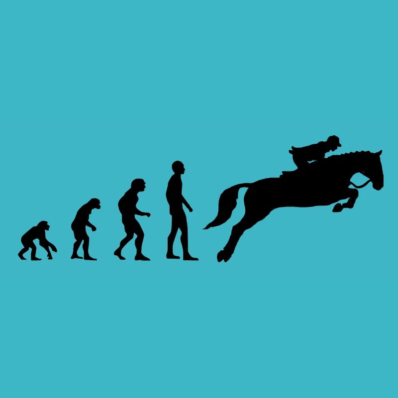 Evolution Reiten - Pferd - Reiter - Reiterin