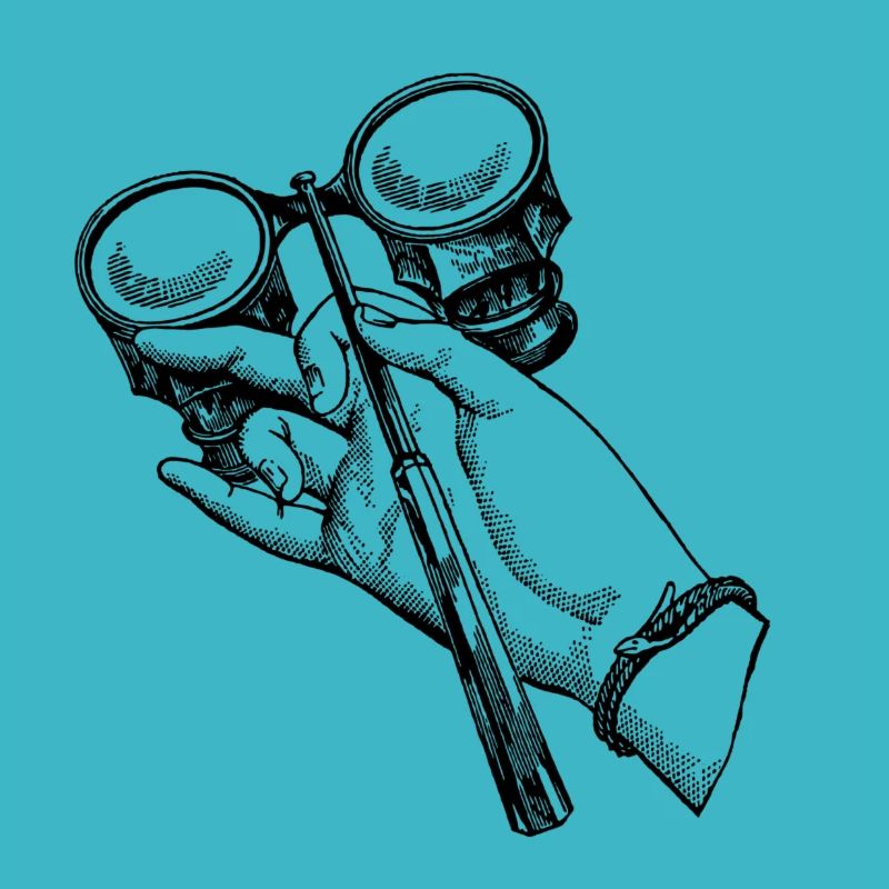 Hand with binoculars