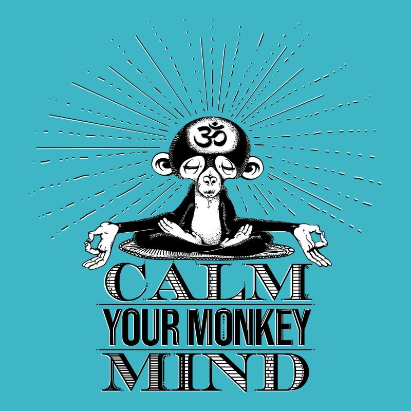 Singe médite Om - calm your monkey mind