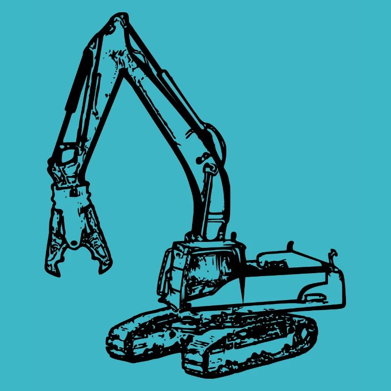 Excavator demolition grapple grapple black