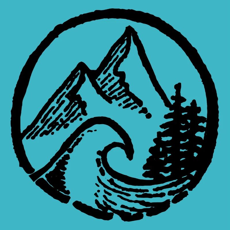 Logo Mountains, Forest & Wave