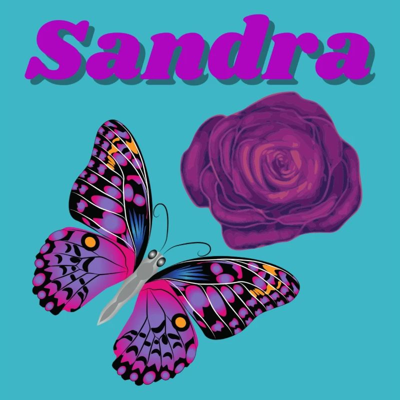 Sandra,papillon et rose violet
