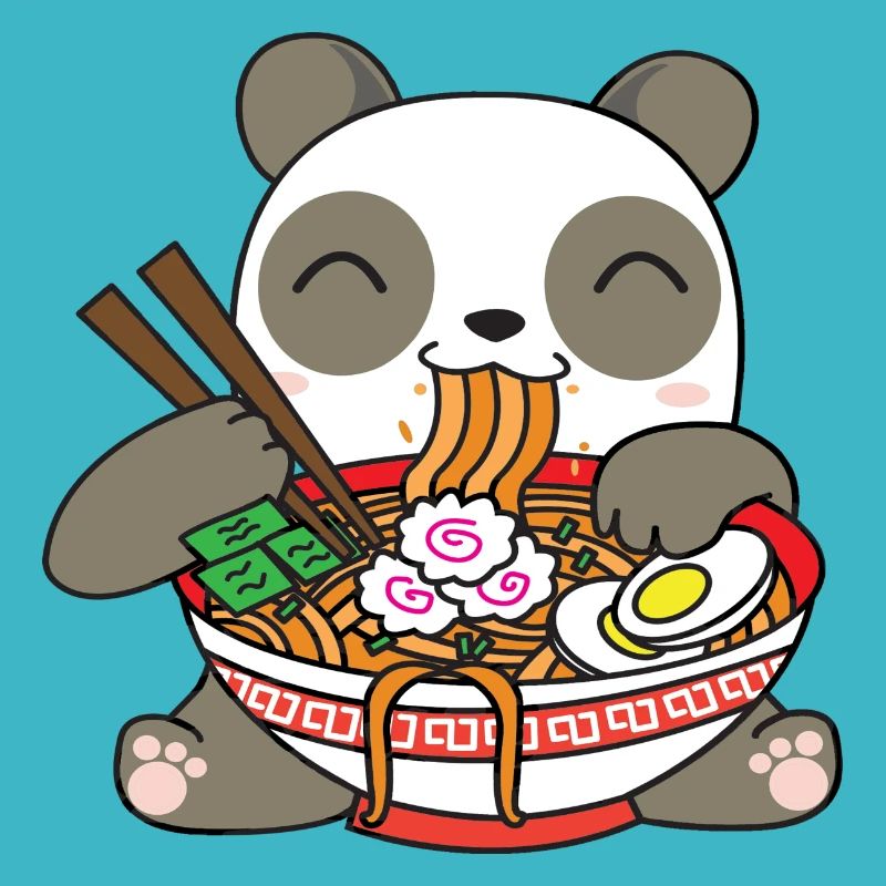 Panda mangeant ramen