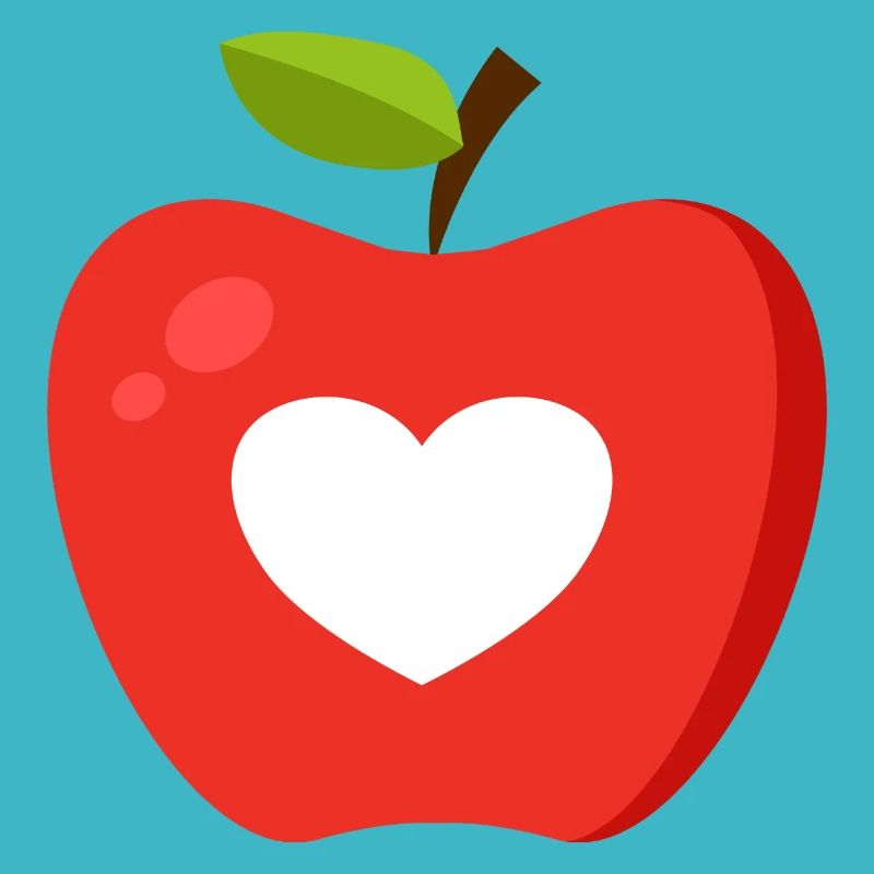 Roter Apfel mit Herz als Geschenkidee Motiv