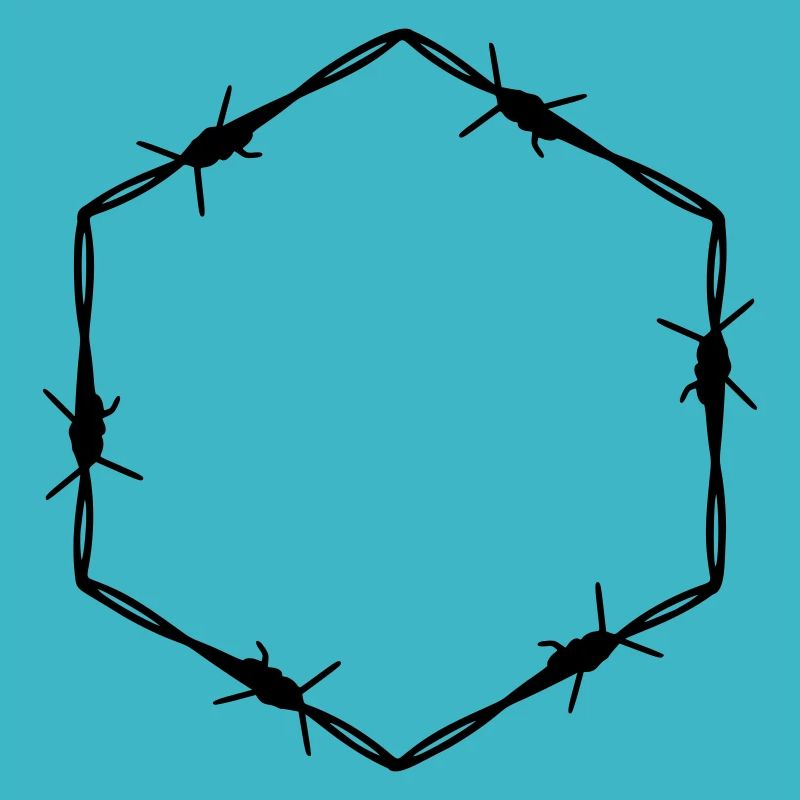 Barbed Wire 6 Corner Hexagon - Gift Idea Tattoo