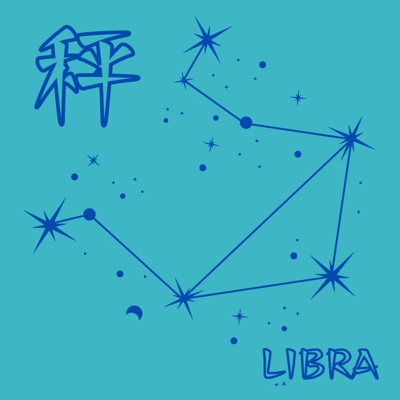 Waage Sternzeichen Libra Sternbild & Japan Letter