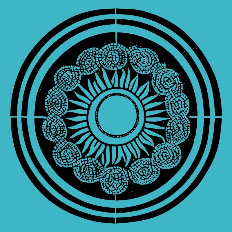 Sonne Mond Mosaik Astrologie mystisch Symbol 3