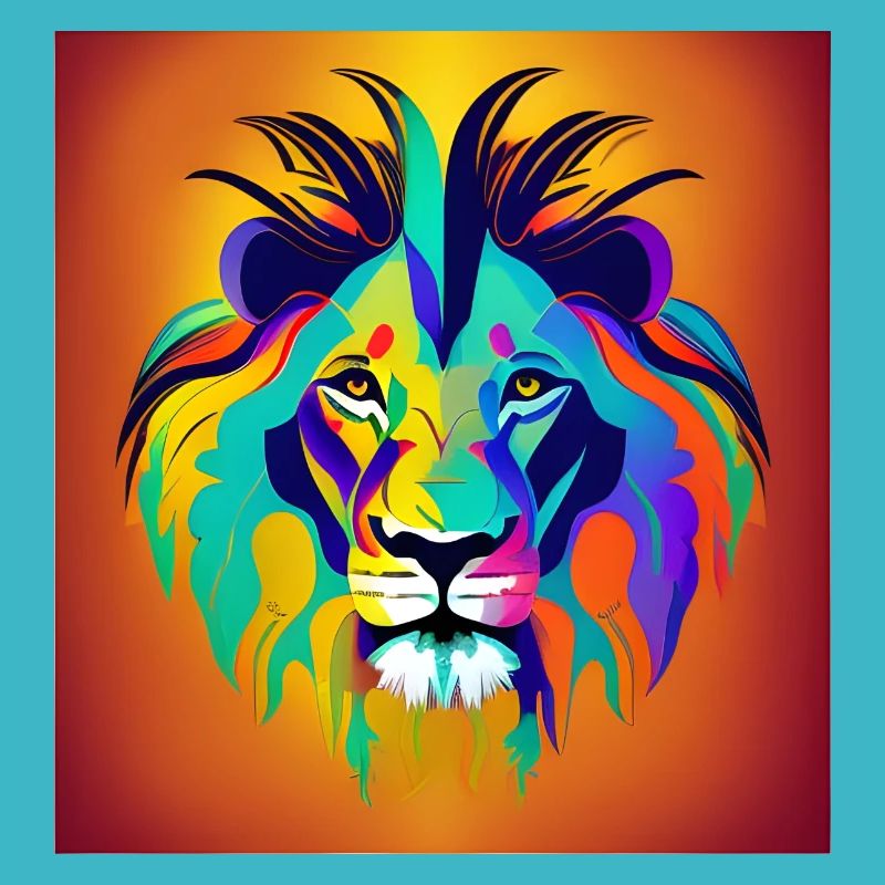 Lion Head Pop Art