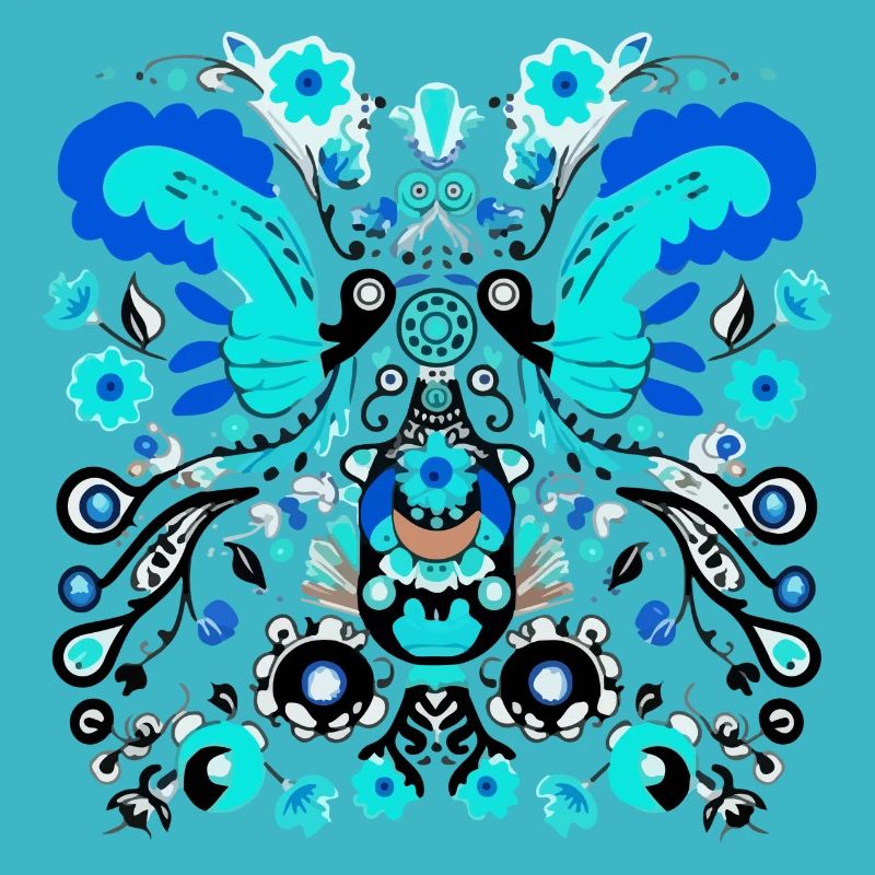 Les oiseaux vintage bleus