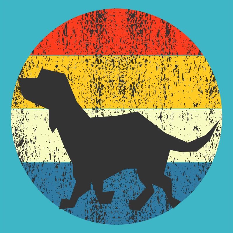Vintage Dog retro sunset