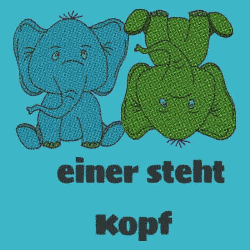 elefanten einer steht kopf