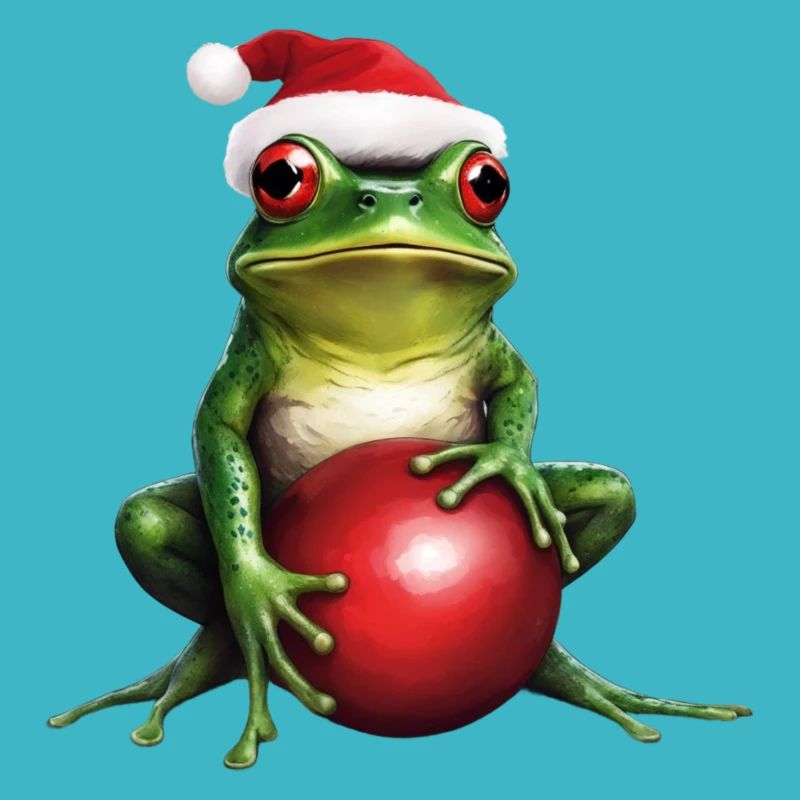 Frosch mit Weihnachtskugel 1