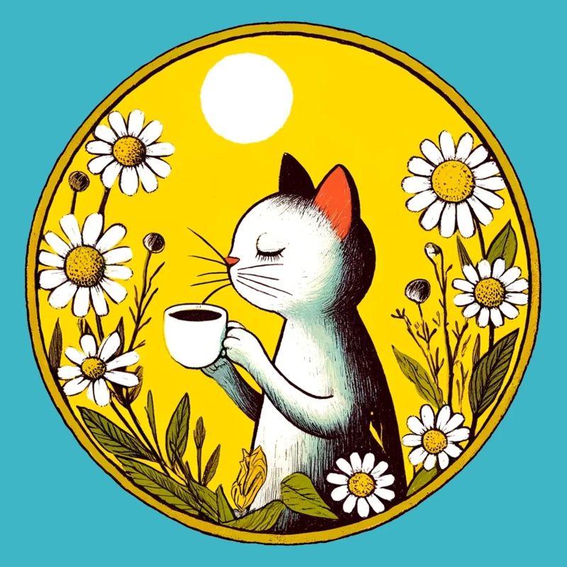 Chat de café rétro vintage